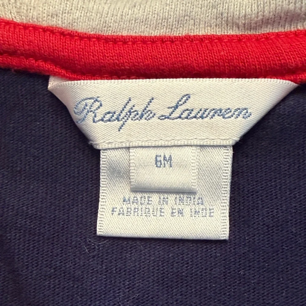 Ralph Lauren Baby Polo Footed Sleeper Romper 6M Navy Cotton Coverall